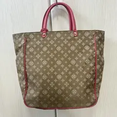 ラシット　トートバッグ　カーキベージュ×ピンクレザー　モノグラム　A4のサムネイル