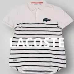 LACOSTE メンズシャツ 半袖ポロシャツ ボーダー L