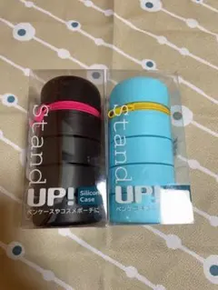 スタンド式 シリコンケース 黒 水色 2点