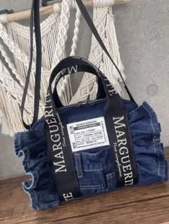 デニムリメイクフリルボストンバッグ