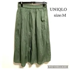 スカート ユニクロ グリーン 緑 レディース 膝丈 春 夏 秋