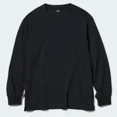 UNIQLOエアリズムコットンUVカットクルーネックT長袖　ブラック　M