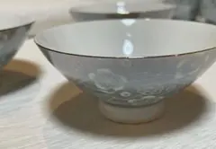 未使用品　梅柄　陶器製 飯碗 3個セット⑦
