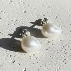 【人気！】ピアス　淡水　パール　一粒　Silver925　シルバー　キャッチ　白