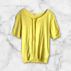 【TRANS/WORK】半袖/カーディガン/38/爽やか/黄色/春夏コーデ