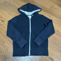 キッズ120cm 黒いフード付きパーカー