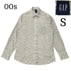00s オールドギャップ 長袖ワイシャツ 花柄 ボタニカル柄 古着 総柄 S