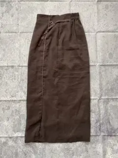 ブラウン タイトスカート ウエストゴム