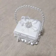 リングピロー ホワイト サテン　結婚式