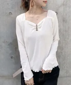 one after another NICE CLAUP/ワッフルインナーロンT