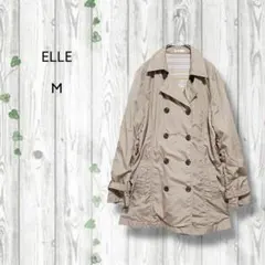 エル　ELLE　トレンチコート　柔らか　裏地ボーダー　ベージュのサムネイル
