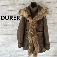 DURER カーキ モッズコート ファー付き チャイニーズラクーン　タヌキ
