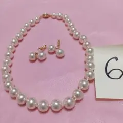 パール風ネックレス イヤリング セット