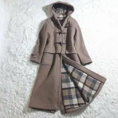 LONDON TRADITION ダッフルコート ロング丈 チェック カウレザー