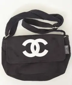 ノベルティ ショルダーバッグ　パイル生地　ロゴマーク　シャネル　美品