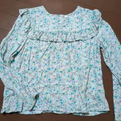 【新品未着用】H&M 花柄フリル　長袖　ブラウス 140cm