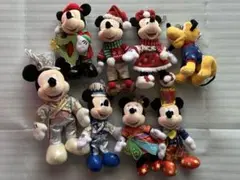 ミッキーマウス ミニーマウスプルートぬいぐるみ バッジ8体セット