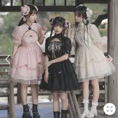 中華ロリィタ　チャイナ風ワンピース　ピンク