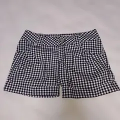 黒と白のチェック柄ショートパンツ y2kファッション