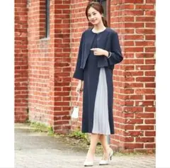 入学式　卒業式　入園　卒園　セレモニー　紺　ワンピース　アンサンブル