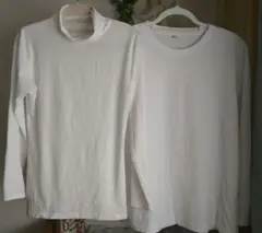 ロンT　長袖　Ｔシャツ　タートルネック　インナー　白　ホワイト　セット　まとめ
