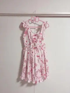 LIZLISA ストロベリーラビットリボン柄 ピンク ジャンスカ - メルカリ