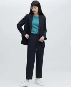 ユニクロ　スマートアンクルパンツ　S ネイビー2WAYストレッチスリムテーパード