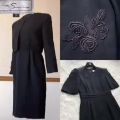 ★未使用級】東京ソワール　花柄ジャケット　ワンピーススーツ　高級喪服礼服　S