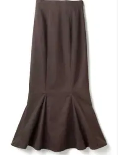 GRL ハイウエストマーメイドツイルスカートモカ　[rut596]