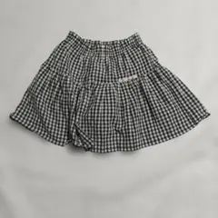 130cm チェック柄 キュロットスカート パンツ付き ギンガムチェック
