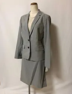 88新品洗えるレディーススカートスーツ13号グレー系通勤オフィス