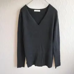 ✨FREAK'S STORE✨Vネック長袖カットソー 【F】トップス 黒 無地