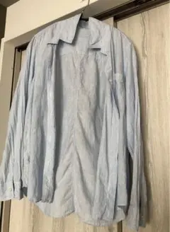 アーバンリサーチドアーズ　リネンシャツ　青ストライプ