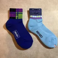 最終お値下げ KENZO 蝶とチェック柄ソックスのサムネイル