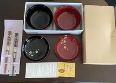 漆器 椀 皿 箸 セット 梅蒔絵 漆器 椀 皿 箸 セット 梅蒔絵 - メルカリ