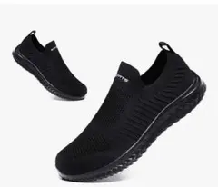 ブラック スリッポン スニーカー 360°通気性　軽くて柔らか　新品未使用