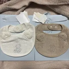 クマ刺繍スタイ2枚セット　ジェラピケ