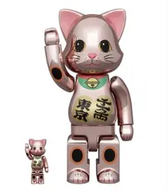 BE@RBRICK 招き猫 ベアブリック 千万両・東京 桃色透明メッキ 桜吹雪