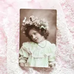 *アンティークポストカード　春の妖精のような少女　1908年