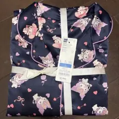新品 GU サテンパジャマ 長袖 サンリオ クロミ レディース L ネイビーのサムネイル