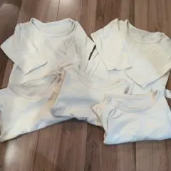 長袖　肌着　5枚セット　綿100　アイボリー　90