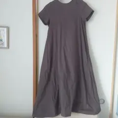 ボンジュールサガン　綿リネンロングワンピース　ブラウン　M～Lのサムネイル