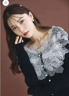 polaura ポローラレース フリルカーディガン