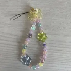 カラフルビーズ蝶ストラップ手作り