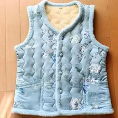 ハルモニチョッキ キルティング 花柄 ベストキムジャンチョッキ　ベスト