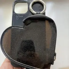 ajew ハート型 iPhone13ケース ブラック