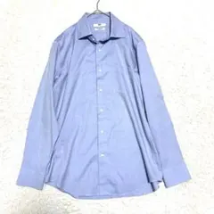 未使用 UNIQLO スーパーノンアイロンスリムフィット 長袖シャツ L ブルー