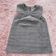 プティマイン　チェック　リボン　ワンピース　90cm
