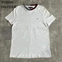 トミーヒルフィガー【M】Tシャツ クルーネック トリコロールリブ フラッグロゴのサムネイル