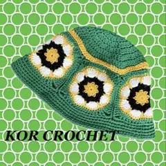 376*グラニースクエア クロシェハット クラッシャーハット バケットハット